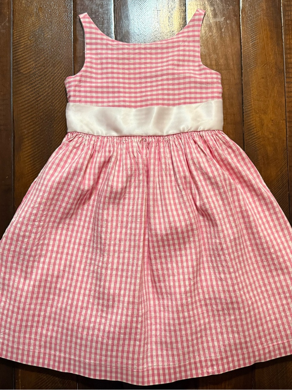 Janie and Jack Pink Gingham Dress size 7